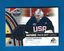 2025-26 SP Game Used Jeremy Swayman 4 Nations Faceoff Jersey Relic #4N-SW