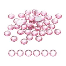 50Pcs Flat Back Round Rhinestones 12mm SS45 Light Pink Crystal Rhinestones