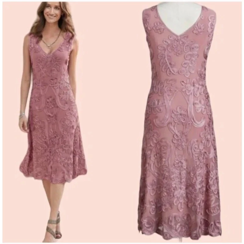 Vestido camafeo Sundance para mujer talla PS hada romántico jersey malla cinta sin mangas Foto 3 de 4