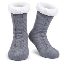 Slipper Socks for Women with Grips, Fuzzy Warm Cozy Christmas Socks - Non
