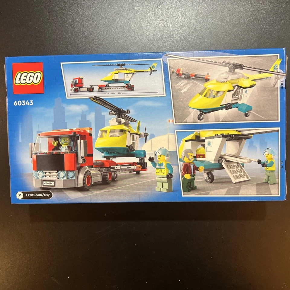 GENUINE LEGO CITY Rescue Helicopter Transport Set #60343 BRAND NEW in SEALED BOX - Image 2 of 2