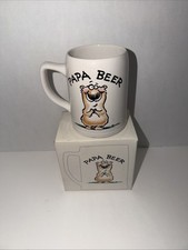 Shoebox Greetings PAPA BEER Bear MUG Bowers Dad Father Gift Hallmark