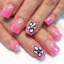 24Pcs Square Nail Tips Designs Fake Nail Press On Nail Artificial False Nail