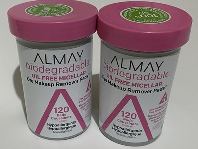 2-Almay Biodegradable Oil-Free Micellar Eye Makeup Remover Pads 120 Ct