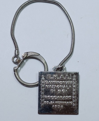 1954 Italian E.N.A.L. Ski Championship Key Fob Medal JRTr2