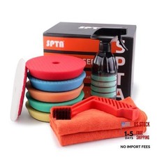 10 Pcs Detailing Set, 5Pc 5 inch Buffing Polishing Pads, 1 Microfiber Finish