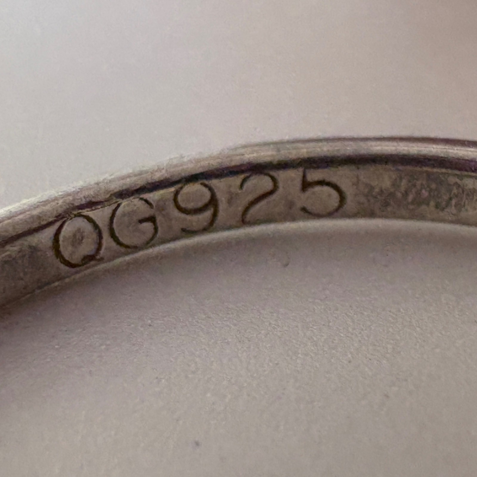 VTG Solid Sterling Silver 925 Thin Half Round Wed… - image 4