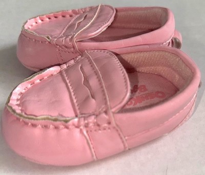 OSK KOSH baby soft 'loafers' pink size 1 0-3 months vintage