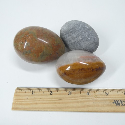Carved Stone Egg & Sphere Lot Vintage Marble Onyx Polished - Picture 9 of 14