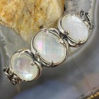 Faceted Mother of Pearl Doublet Bracelet Carolyn Pollack Sterling Silver 3 Oval