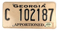 Georgia 2003 COMMON CARRIER APPORTIONED TRUCK License Plate C 102187!