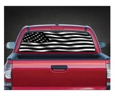 American Flag Black White Sticker Rear Window Graphic Decal For Truck Suv