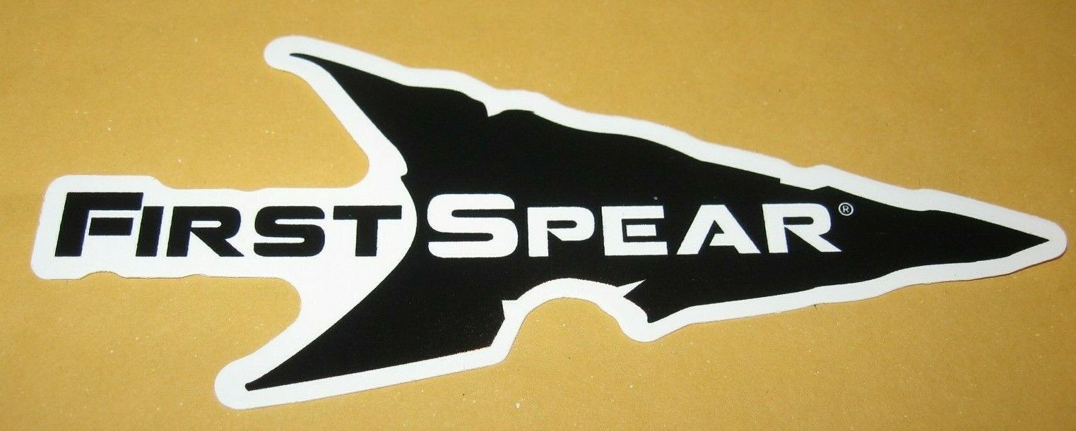 FirstSpear Logo Sticker Decal Black White First Spear Tip FS 5x2