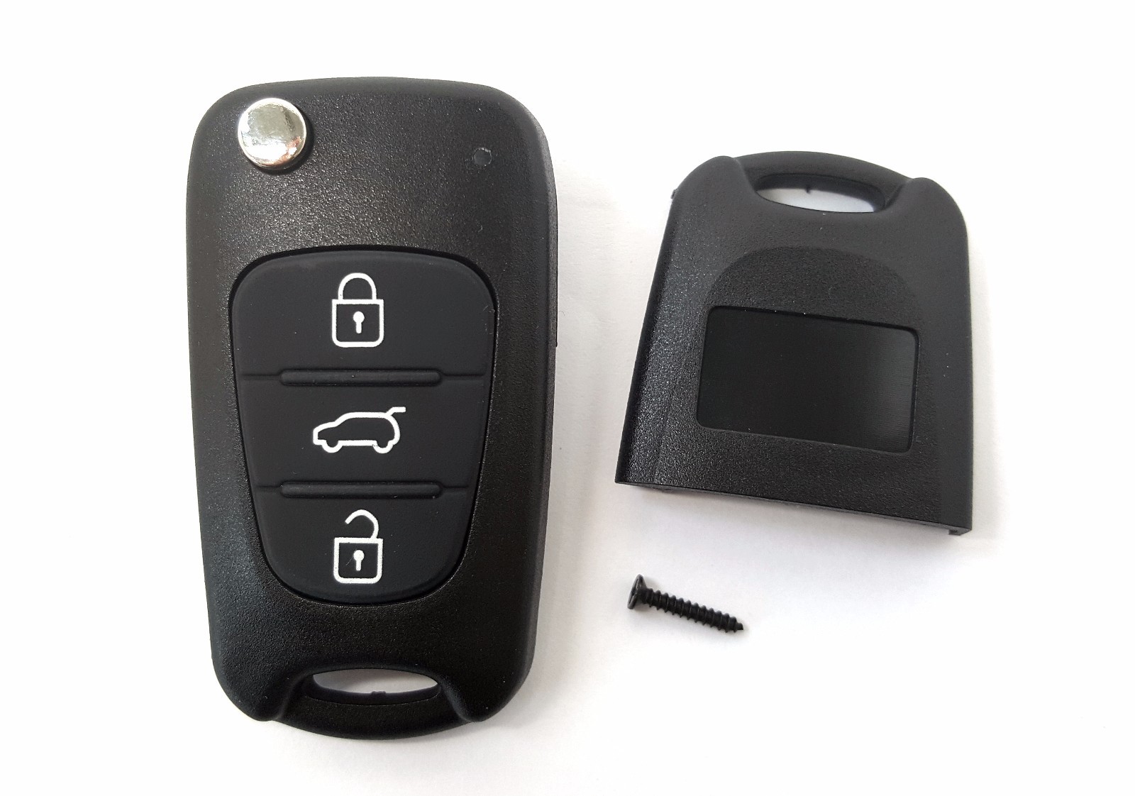 Coque De Clé Voiture Pour Hyundai & Kia - 3 Boutons, Lame Rétractable - Compatible I10, I20, Sportage, Rio, Etc.
