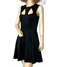 NWT Guess Little Black Dress Sz Large L Flirty Cut Out Front & Back Stretch New