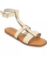 JOURNEE COLLECTION Women's Eleanora T-Strap Sandals 75 US Size 9 Ivory