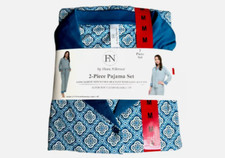 NWT Women's FLORA NIKROOZ Blue Soft Strech Notch Collar Pajama Set XXL