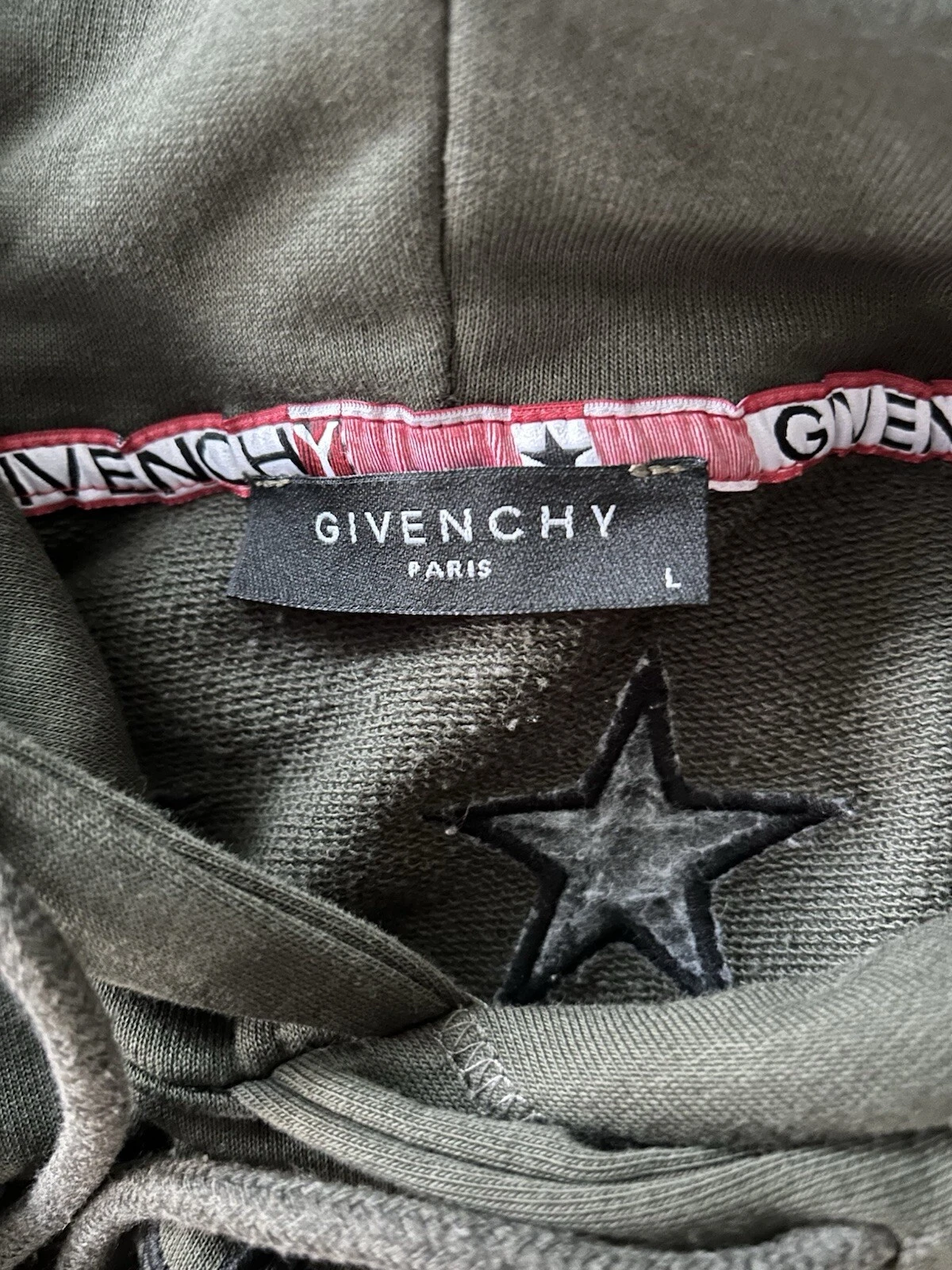 Felpa con cappuccio grande Givenchy Stars kaki