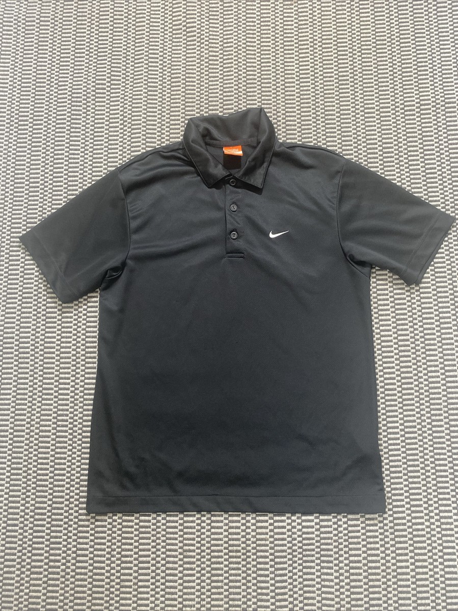 nike the athletic dept button black polo shirt size small