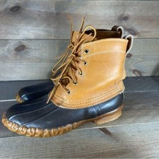 Ll bean Womens size 7 duck boots brown leather vintage hunting shoes