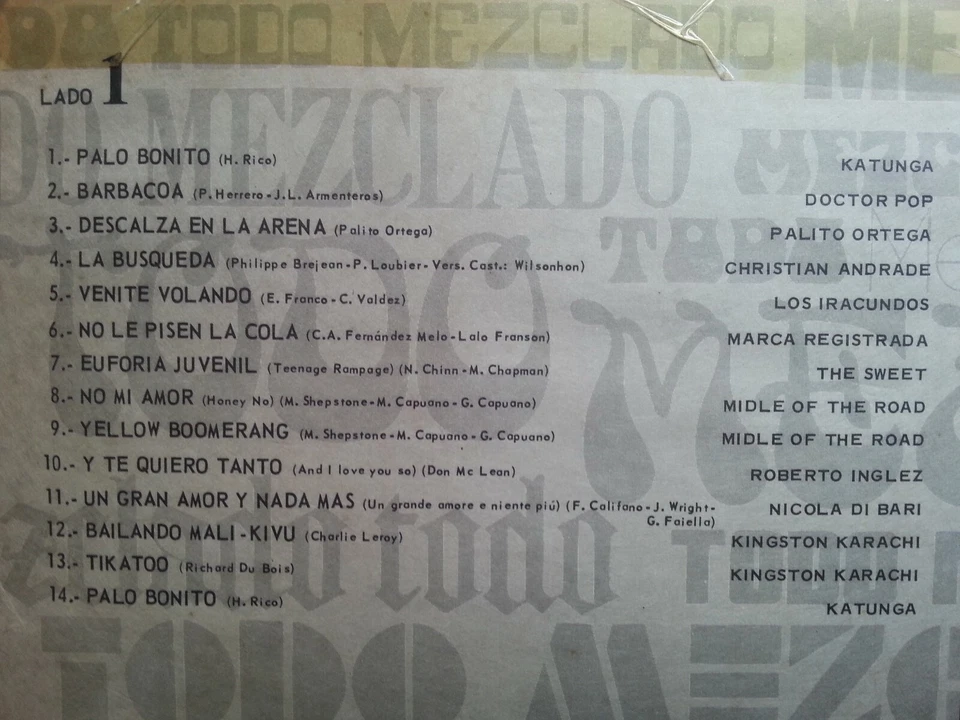 V/A THE SWEET BARRABAS CONEJO KATUNGA 1974 MONO NON-STOP UNIQ CHILEAN PRESS ONLY - Image 4 of 4