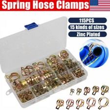 6-22mm Hose Clamp Assortment Kit Steel Spring Clip Water Fuel Tube Pipe 115pcs