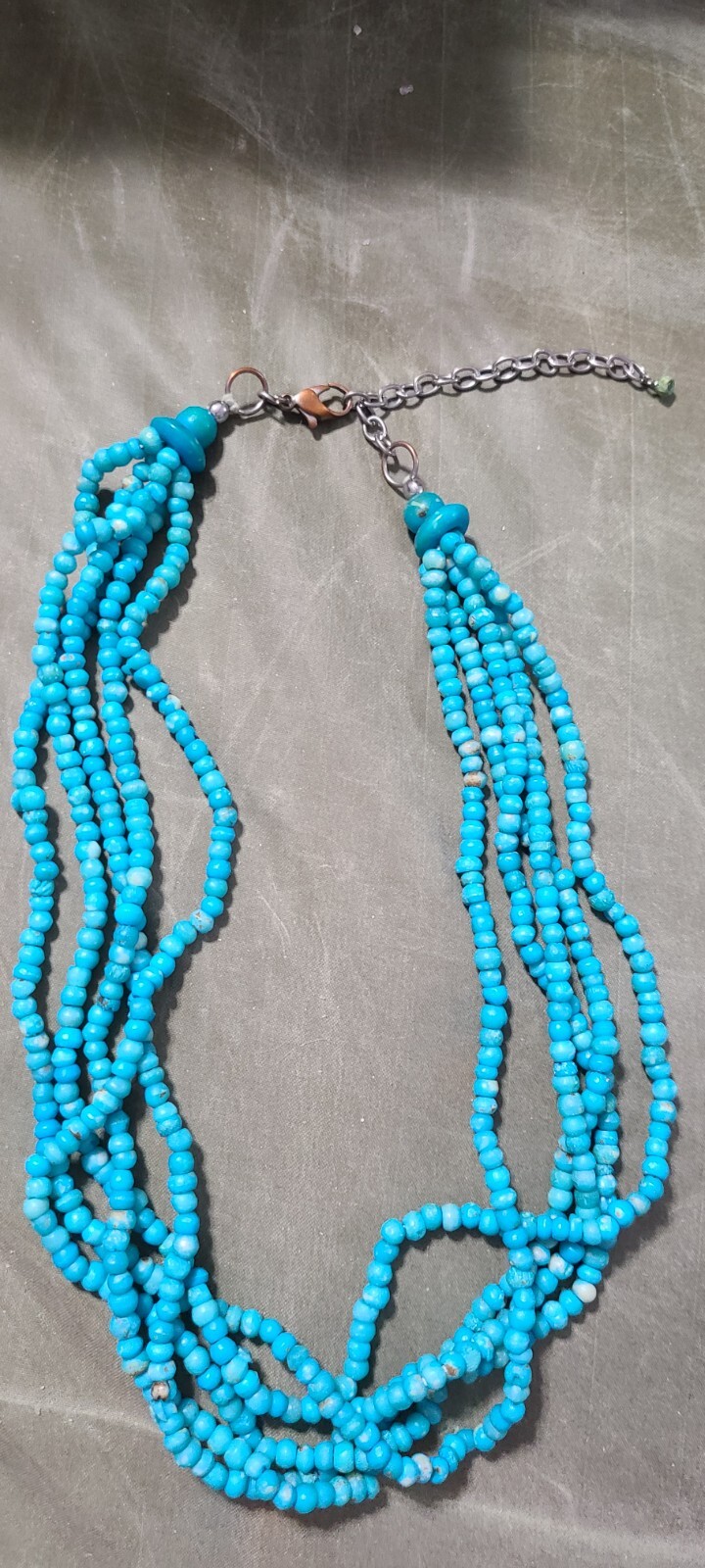 Pretty Statement Necklace Multi Layer Turquoise B… - image 1
