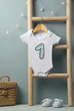 Number Print Combo of 3 Organic Cotton Rompers 1Onesie1s 1 to 3 Months baby