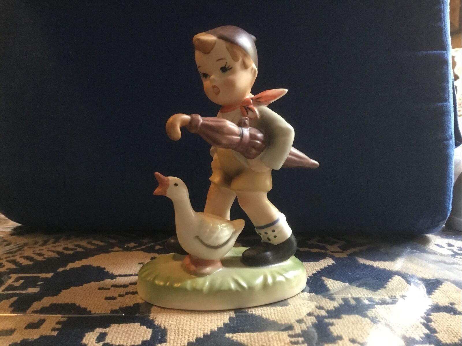 Vintage Royal Crown Boy With Duck Figurine Like Hummel