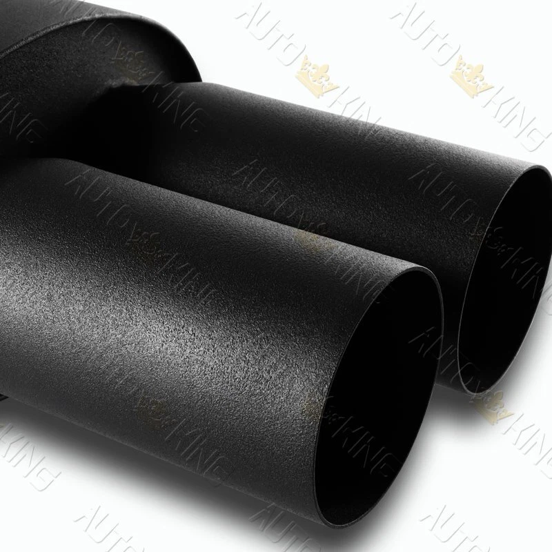 3" SILENCIADOR DE ESCAPE DE AÇO INOXIDÁVEL PRETO PONTA PLANA DUPLA 2,5" ENTRADA UNIVERSAL - Imagem 4 de 4