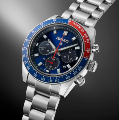 Seiko Prospex Speedtimer Solar Chronograph 41.4 mm Blue Dial Men's