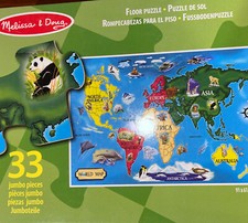 Melissa and Doug world map floor puzzle. 33 Piece