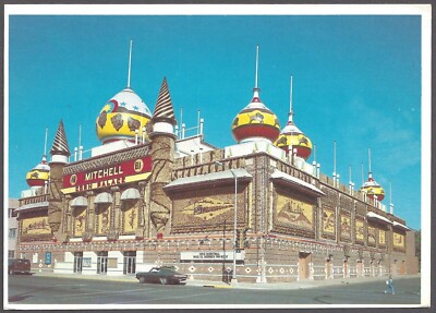 WORLDS ONLY CORN PALACE Postcard Mitchell South Dakota 1968 Plymouth Barracuda