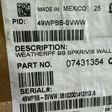 49WPBB-SVWW Simplex - Weather PF SPKR:VIS WALL WHT