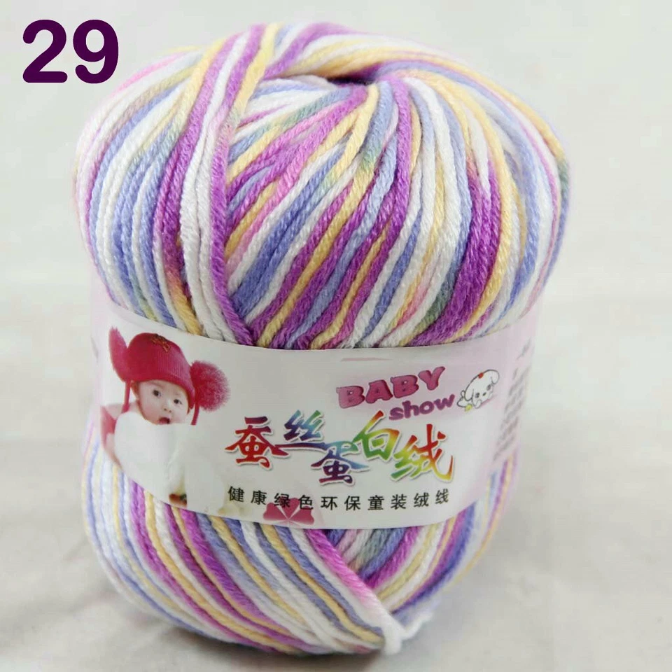 Sale New 8 Balls x 50gr Cashmere Silk Wool Hand Knit Wrap Shawls Crochet Yarn 29 - Image 4 of 4