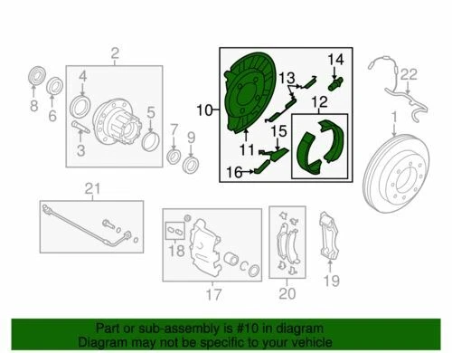 Conjunto de freno de estacionamiento izquierdo Ford E-350 Super Duty 2008-2019 nuevo fabricante de equipos originales 8C2Z-2209-A Foto 2 de 2