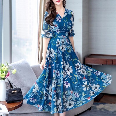 Summer Women Ruffle Boho Maxi Beach 