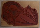Ducks in a Row HARK THE HERALD ANGEL WITH TRUMPET Rubber Stamp USED — photo 2