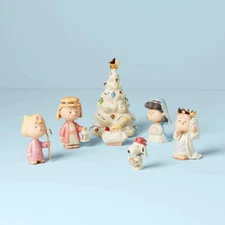 Lenox China Peanuts THE CHRISTMAS PAGEANT - Nativity - 7 Piece Set - N/O