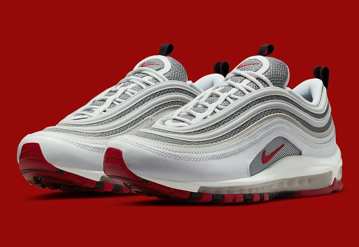 Telégrafo máximo Ubicación Nike Air Max 97 White/Varsity Red DM0027-100 Men&#039;s | eBay