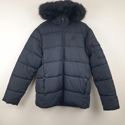 Kings Will Dream Troyer 2.0 Puffer Jacket Mens Large Black Hooded Padded KWD