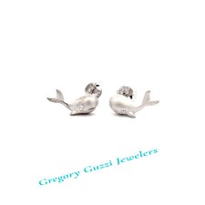Sterling Silver Whale Post Earrings Small 