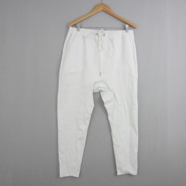 Decjuba Pants Womens 14 White Harem Drawstring Drop Crotch Tapered Casual Resort