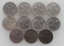 Finland Set 11x 1 Markka 1952-1962, Iron / Nickel plated iron..