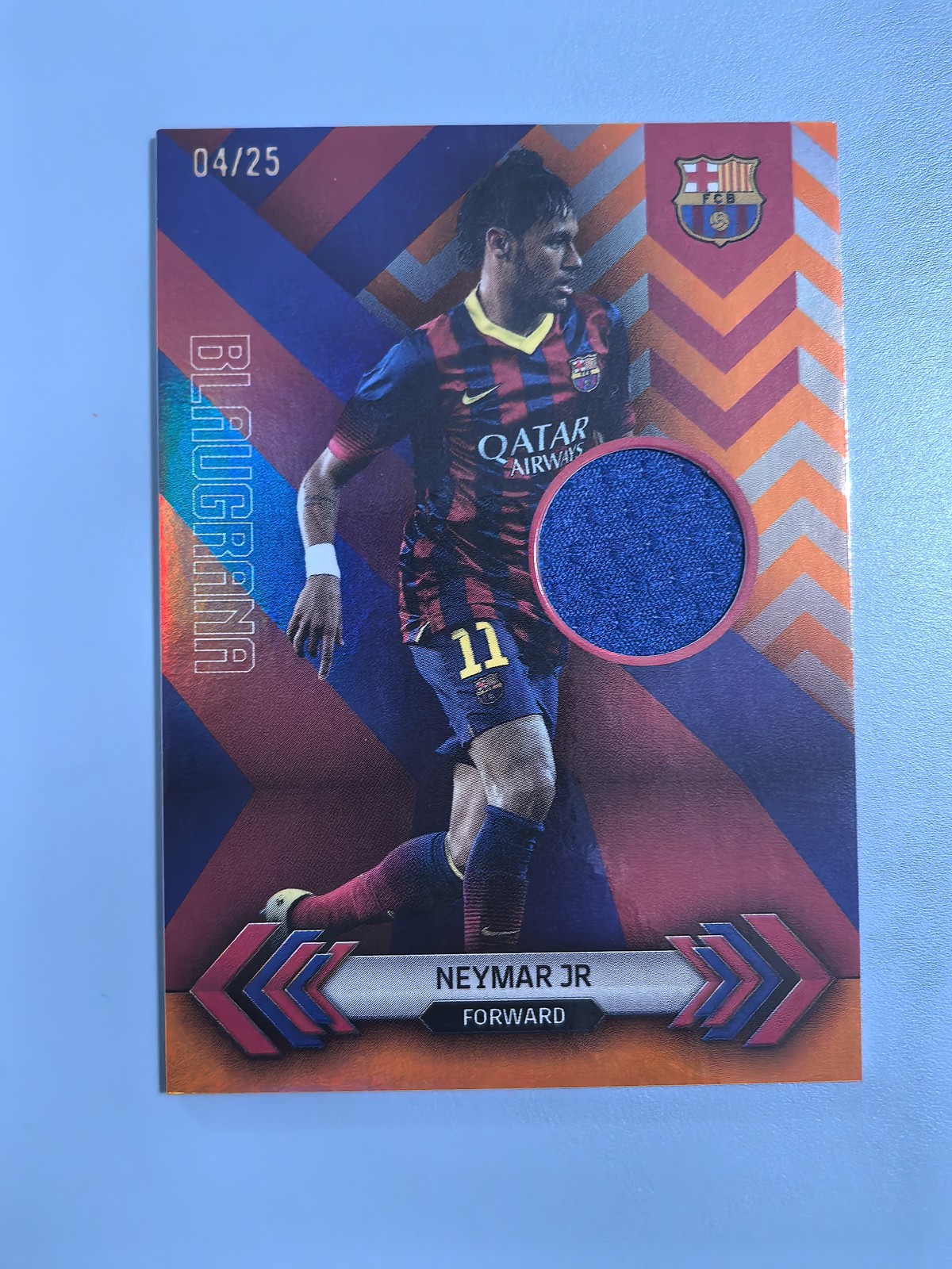 Neymar Jr. 2023-24 Topps Barcelona Team Set Blaugrana Relic GU Orange /25
