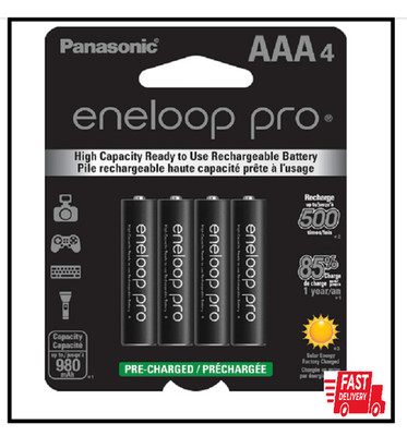 4 Pack Eneloop Pro AAA Rechargeable Batteries 980mAh Pre Charged NiMH