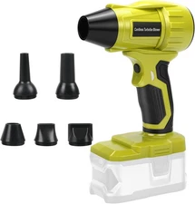 Cordless Leaf Blower for Ryobi 18V Battery 350W Brushless Leaf Blower /5 Nozzles