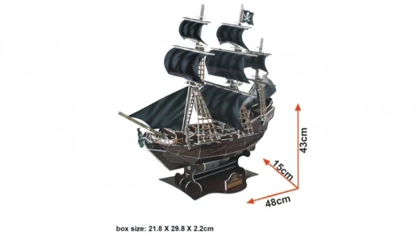 Puzzle 3D QUEEN ANNE'S REVENGE VELIERO NAVE DEI PIRATI CubicFun - Immagine 2 di 4
