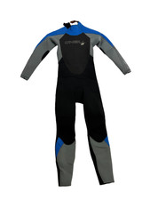 O'Neill Gooru 4/3 Full Wetsuit Black Blue Gray Back Zip Surf Neoprene