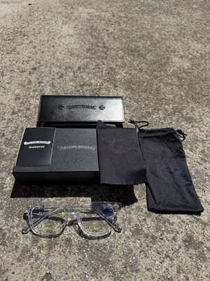 Chrome Hearts Clear Acetate Square Full Rim Eyeglasses with Case & Accessories